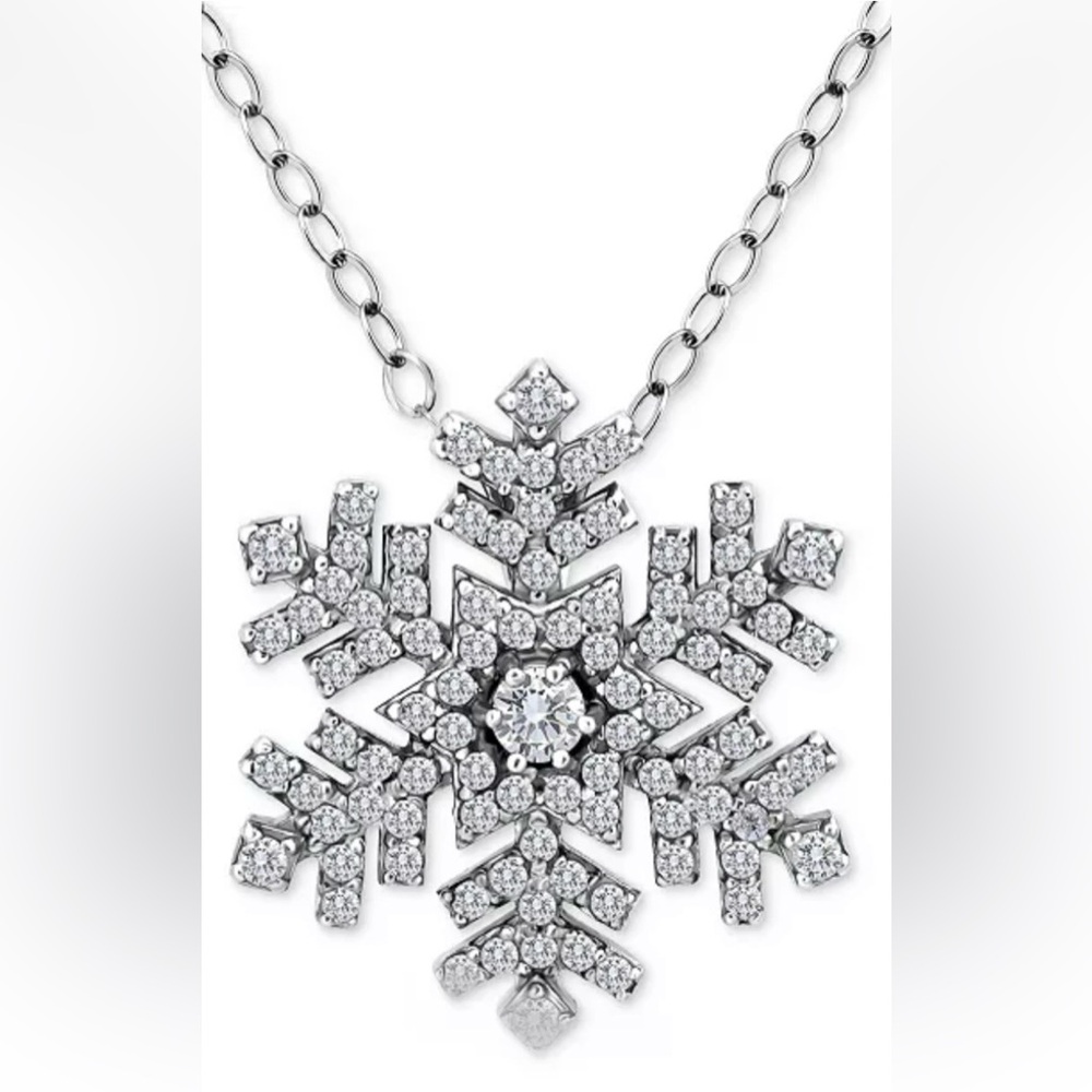 Giani Bernini CZ Sterling Silver Snowflake Pendant Necklace